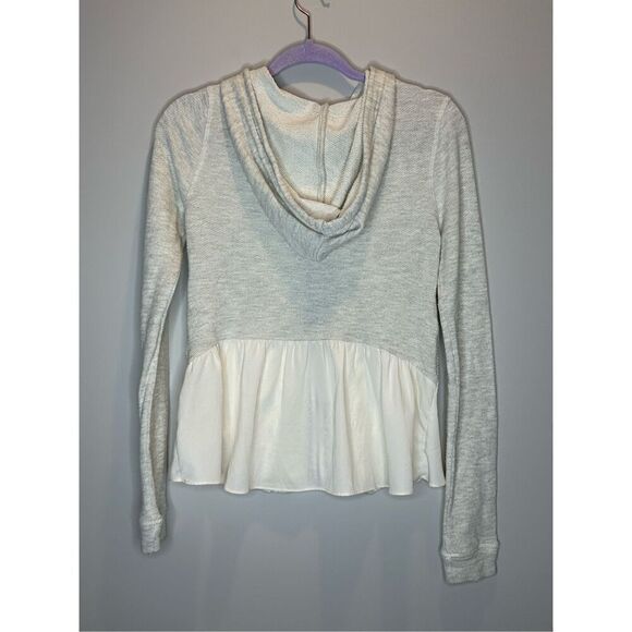 Saturday Sunday Anthropologie Full Zip White Cable Knit Hoodie Size XS - Picture 6 of 8